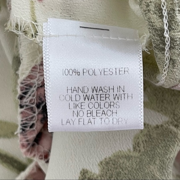 Gibson ruffled peplum 3/4 bell sleeves floral top petite small - Picture 9 of 10